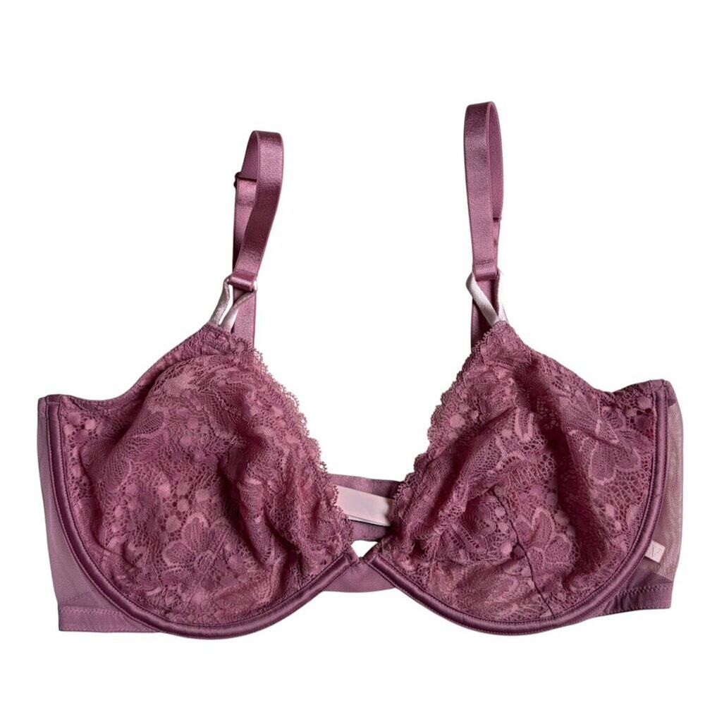 Victoria’s Secret Sexy Tee Unlined Lace Demi Bra (Dusk Mauve Pink) - 40D